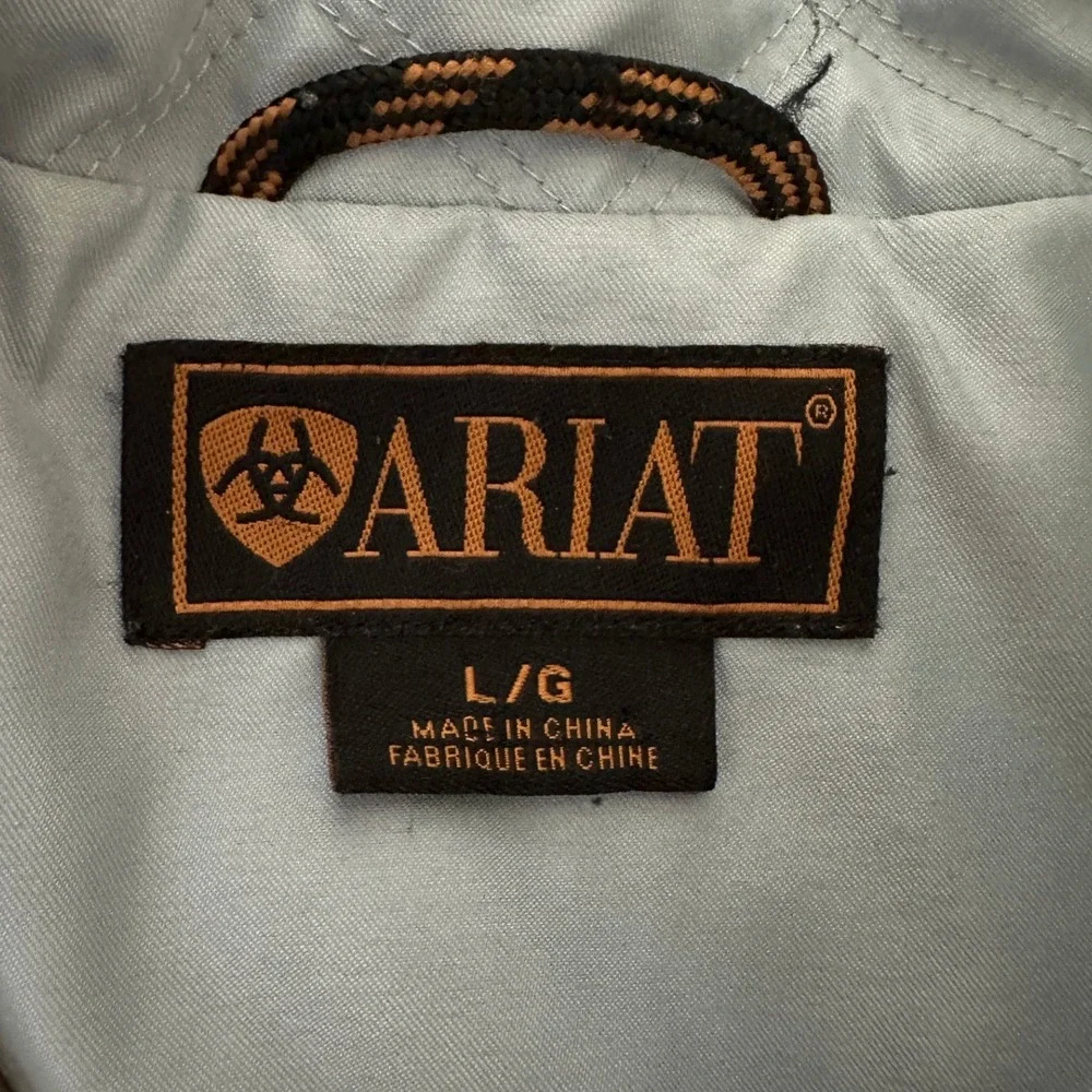 Ariat Quilted Jacket Women Light Blue Diamond Stitch Equestrian Riding Utility L